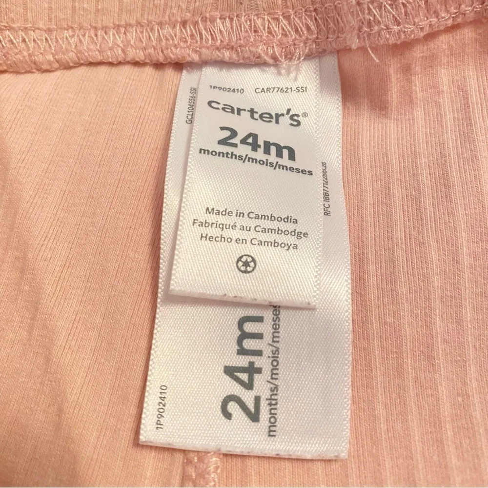 Carter's Long Sleeve Ribbed Bodysuit/ Leggings & Ribbed Flare Pants 24 Months